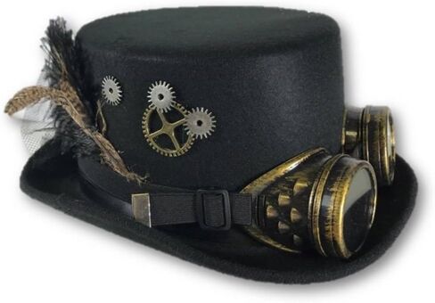 قبعة Steampunk للسيدات من Jacobson Hat Company باللون الأسود، قابلة للتعديل in Kuwait