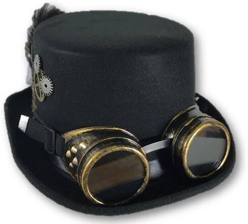 قبعة Steampunk للسيدات من Jacobson Hat Company باللون الأسود، قابلة للتعديل in Kuwait