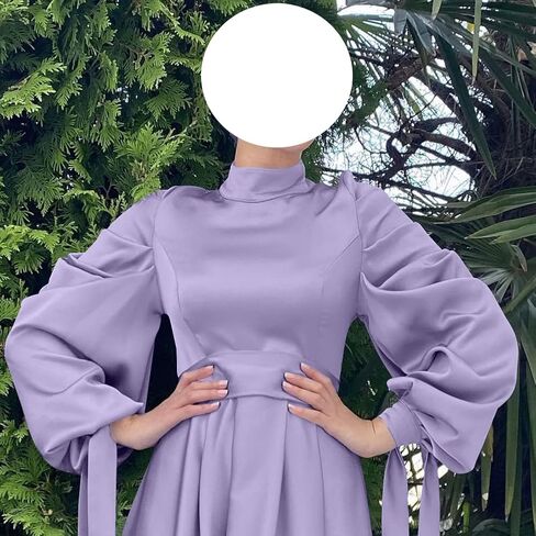 OBEEII فستان مسلم للنساء فضفاض غطاء كامل طويل عباية فستان ستان مع الحجاب قفطان عبايات رداء إسلامي S-XXL in Kuwait