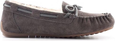 Parfeying Women's Sheepskin Moccasins Cow Suede Memory Foam Slippers Indoor Outdoor Shearling Winter Shoes in Kuwait