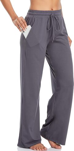 ADANIKI Sweatpants Women Yoga Pants with Pockets for Women Pajamas Work Pants Wide Leg Drawstring Pants for Women's Lounge in Saudi Arabia