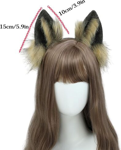 Dodheah Wolf Ears Headband Fox Cat Ears Hairband Animal Cosplay Headwear Halloween Christmas Costume Accessories in Saudi Arabia