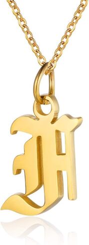 Letter Necklaces for Women Personalized Necklaces 18K Gold Plated Initial Pendant Old English Name Necklaces A-Z Bridesmaid Gift for Girls in Saudi Arabia