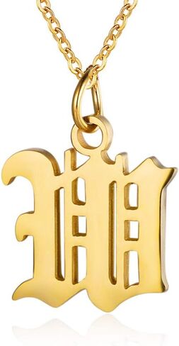 Letter Necklaces for Women Personalized Necklaces 18K Gold Plated Initial Pendant Old English Name Necklaces A-Z Bridesmaid Gift for Girls in Saudi Arabia
