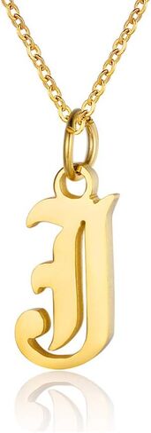 Letter Necklaces for Women Personalized Necklaces 18K Gold Plated Initial Pendant Old English Name Necklaces A-Z Bridesmaid Gift for Girls in Saudi Arabia