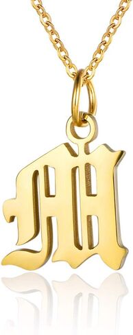 Letter Necklaces for Women Personalized Necklaces 18K Gold Plated Initial Pendant Old English Name Necklaces A-Z Bridesmaid Gift for Girls in Saudi Arabia