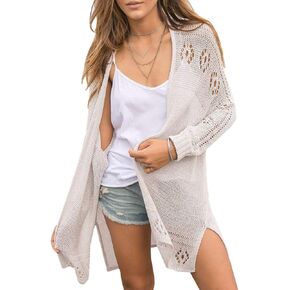 Misassy Womens Open Front Knit Sheer Cardigans Summer Boho Lightweight Long Sleeve Kimono Long Sweater in Saudi Arabia