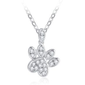 Jaransheti Moissanite يتوهم الكلب باو قلادة القلائد، D VVS1 18k الأبيض glod مطلي S925 الفضة الاسترليني قلادة الأزياء هدية الأحجار الكريمة الطبيعية مجموعات المجوهرات 20 بوصة سلسلة in Kuwait