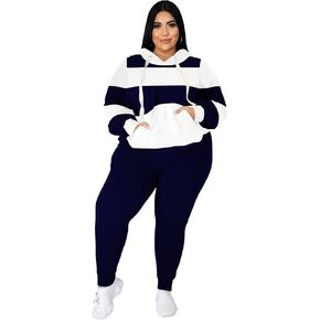 أطقم ملابس رياضية للسيدات من Tycorwd مقاس كبير مكونة من قطعتين وأكمام طويلة in Kuwait