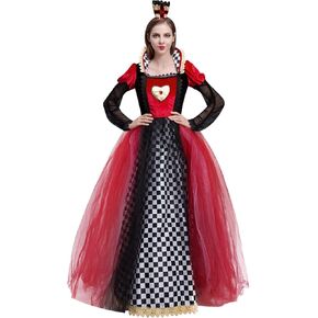 IBTOM CASTLE Women Queen Costume - Adult Cosplay Halloween Costume with Crown Queen Fancy Dress Up Carnival Birthday Party in Saudi Arabia