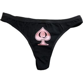 Queen of Spades QoS Thong Panty Spade with Letter Q