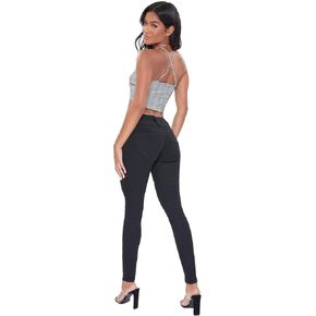 جينز Wannabettabutt النسائي من YMI ذو 3 أزرار متوسط ​​الارتفاع مصنوع من ألياف معاد تدويرها