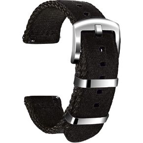 ULLCHRO Nylon Watch Strap Replacement Canvas Watch Band Military Army Men Women - 18mm, 20mm, 22mm, 24mm Watch Bracelet with Stainless Steel Silver Buckle in Kuwait