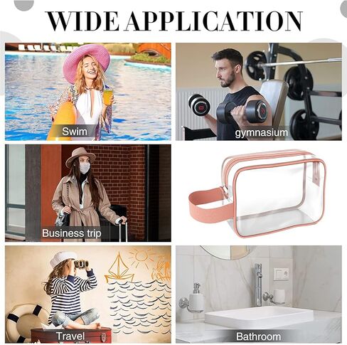 فأس المنجل 4 حزمة حقيبة مستحضرات التجميل واضحة للماء البلاستيك حقيبة منظم مع سحاب المحمولة واضحة ماكياج حقيبة مستحضرات التجميل للسفر الحمام منظم أدوات الزينة in Kuwait