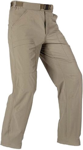 FREE SOLDIER Men's Outdoor Cargo Hiking Pants with Belt Lightweight Waterproof Quick Dry Tactical Pants Nylon Spandex in Kuwait