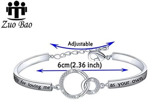 Zuo Bao Stepmother Gifts Stepmom Bracelet Thank You for Loving Me As Your Own Adjustable Charm Bracelet Mother in Law Gift in Saudi Arabia