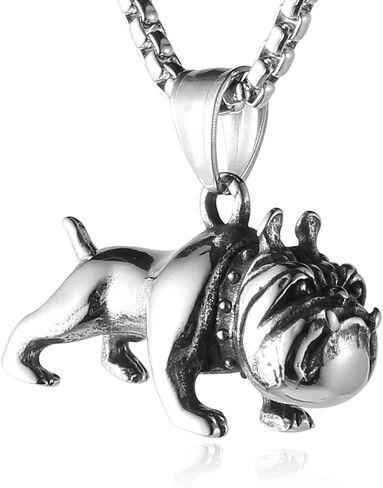 HZMAN Pet Jewelry 3D Bulldog Stainlss الفولاذ قلادة الكلب in Saudi Arabia