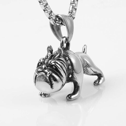 HZMAN Pet Jewelry 3D Bulldog Stainlss الفولاذ قلادة الكلب in Saudi Arabia