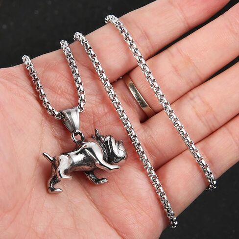 HZMAN Pet Jewelry 3D Bulldog Stainlss الفولاذ قلادة الكلب in Saudi Arabia