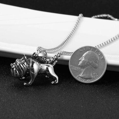 HZMAN Pet Jewelry 3D Bulldog Stainlss الفولاذ قلادة الكلب in Saudi Arabia