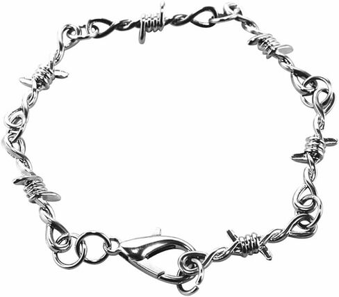 Caiyao Gothic Punk Barbed Wire Thorns Bracelet Thick Thin Chunky Brambles Link Chain Bracelet Hip Hop Rock Cool Girl Boy Adjustable Thorns Bracelet for Women Men Delicate Jewelry in Kuwait