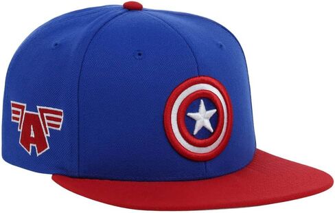 Marvel Captain America Adult Fashion Adjustable Snapback Flat Bill Cap RBL/red in Saudi Arabia