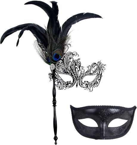 IETANG Couples Pair Half Venetian Masquerade Ball Mask Set Party Costume Masks in Kuwait