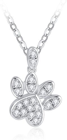 Jaransheti Moissanite يتوهم الكلب باو قلادة القلائد، D VVS1 18k الأبيض glod مطلي S925 الفضة الاسترليني قلادة الأزياء هدية الأحجار الكريمة الطبيعية مجموعات المجوهرات 20 بوصة سلسلة in Kuwait