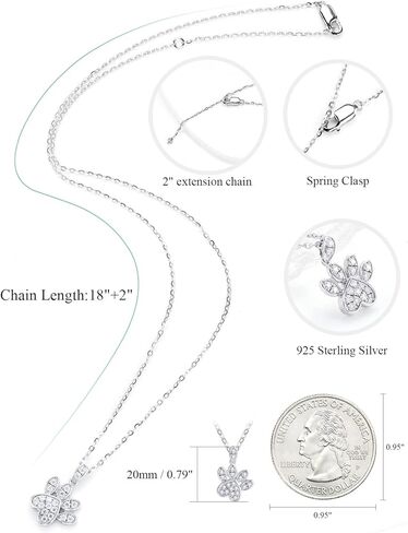 Jaransheti Moissanite يتوهم الكلب باو قلادة القلائد، D VVS1 18k الأبيض glod مطلي S925 الفضة الاسترليني قلادة الأزياء هدية الأحجار الكريمة الطبيعية مجموعات المجوهرات 20 بوصة سلسلة in Kuwait