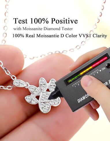 Jaransheti Moissanite يتوهم الكلب باو قلادة القلائد، D VVS1 18k الأبيض glod مطلي S925 الفضة الاسترليني قلادة الأزياء هدية الأحجار الكريمة الطبيعية مجموعات المجوهرات 20 بوصة سلسلة in Kuwait