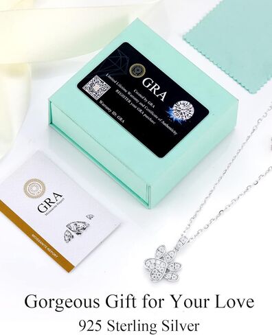 Jaransheti Moissanite يتوهم الكلب باو قلادة القلائد، D VVS1 18k الأبيض glod مطلي S925 الفضة الاسترليني قلادة الأزياء هدية الأحجار الكريمة الطبيعية مجموعات المجوهرات 20 بوصة سلسلة in Kuwait