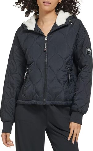 Tommy Hilfiger Women's Lightweight Onion Quilting Woven Logo Patch on Sleeve Jacket in Saudi Arabia