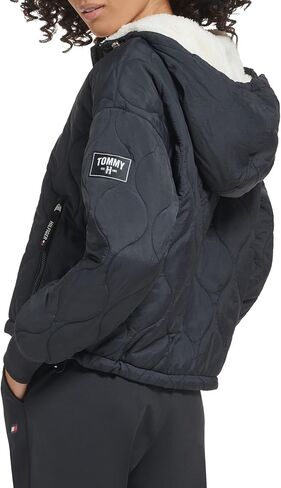 Tommy Hilfiger Women's Lightweight Onion Quilting Woven Logo Patch on Sleeve Jacket in Saudi Arabia