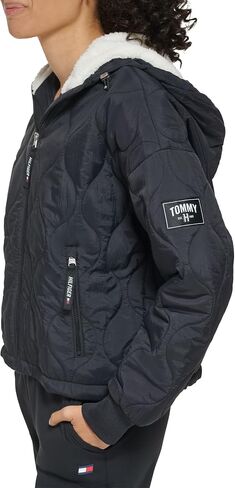 Tommy Hilfiger Women's Lightweight Onion Quilting Woven Logo Patch on Sleeve Jacket in Saudi Arabia