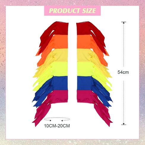 Yikisdy Fashion Rainbow Tassel Glove Fingerless Sexy Gloves Satin Glove Stretchy Goth Party Dance Costume for Women and Girls (Rainbow) in Kuwait