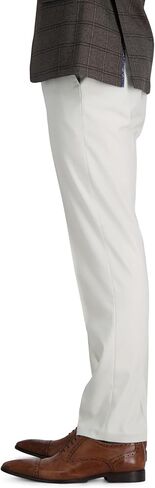 J.M. Haggar Men's 4-Way Stretch Straight Fit Flat Front Dress Pant, Natural, 30x30 in Saudi Arabia