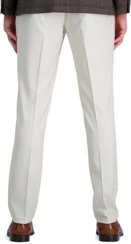 J.M. Haggar Men's 4-Way Stretch Straight Fit Flat Front Dress Pant, Natural, 30x30 in Saudi Arabia