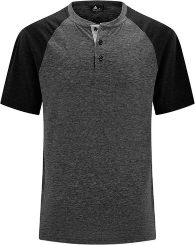 Little Beauty Short Sleeve Henley Shirts for Men Moisture Wicking Mens T-Shirts Breathable Casual Mens Henley Shirts in Saudi Arabia
