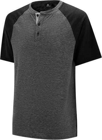 Little Beauty Short Sleeve Henley Shirts for Men Moisture Wicking Mens T-Shirts Breathable Casual Mens Henley Shirts in Saudi Arabia