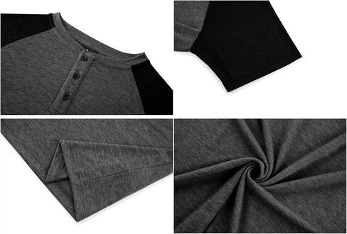 Little Beauty Short Sleeve Henley Shirts for Men Moisture Wicking Mens T-Shirts Breathable Casual Mens Henley Shirts in Saudi Arabia