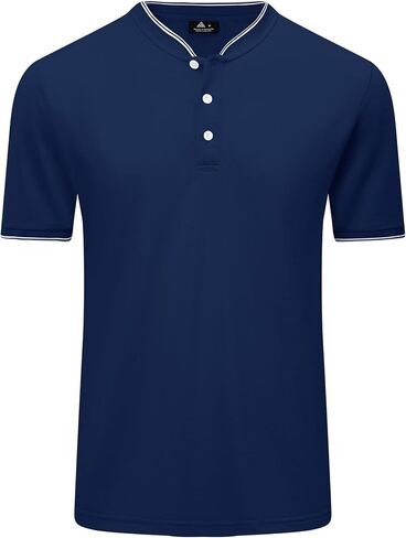 Little Beauty Short Sleeve Henley Shirts for Men Moisture Wicking Mens T-Shirts Breathable Casual Mens Henley Shirts in Saudi Arabia