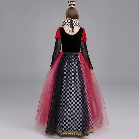 IBTOM CASTLE Women Queen Costume - Adult Cosplay Halloween Costume with Crown Queen Fancy Dress Up Carnival Birthday Party in Saudi Arabia