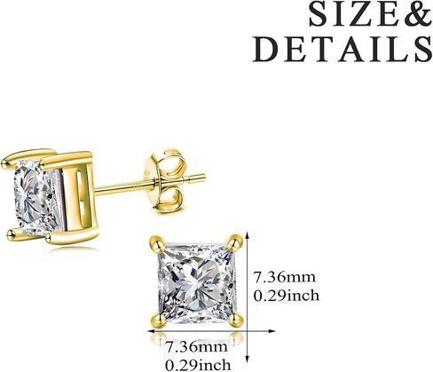 AOBOCO Sterling Silver Stud Earrings 5-7mm Hypoallergenic Earrings for Women 14K White Gold Plated Simple Chic Studs Earring for Men Christmas Holiday Gifts in Saudi Arabia
