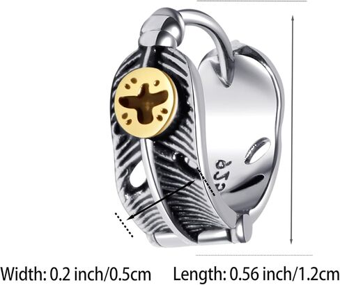 أقراط ZTISEEM من الفولاذ المقاوم للصدأ، أقراط دائرية من الريش العتيق للرجال والنساء (B) in Kuwait