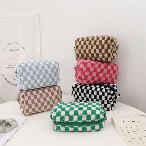 Cosmetic Bags for Women Makeup Bag Large Capacity Purse Travel Toiletry Zipper Storage Pouch Make up Brushes Organizer for Gifts (Dark red, Rose) in Kuwait