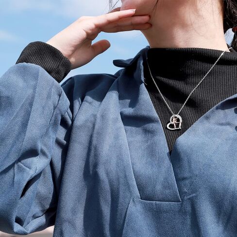 JZSANTI 925-Sterling-Silver Heart Ballet Dance Necklace - Rose Gold Lovers Ballerina Dancer Pendant Engraved Be strong Be yourself, Christmas Jewelry Gifts for Women Teen Girls in Kuwait