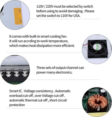 LRS-350-24 Switching Power Supply 24V 14.6Amp Enclosed Switchable Power Supply in Kuwait