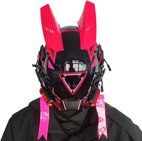 قناع KYEDAY Punk Cosplay للرجال والنساء، قناع ضوء مثلث LED للحفلات التنكرية للهالوين مناسب للحفلات الموسيقية والمهرجانات in Kuwait