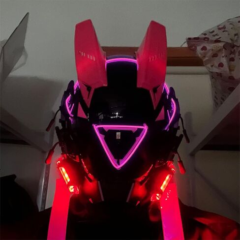 قناع KYEDAY Punk Cosplay للرجال والنساء، قناع ضوء مثلث LED للحفلات التنكرية للهالوين مناسب للحفلات الموسيقية والمهرجانات in Kuwait