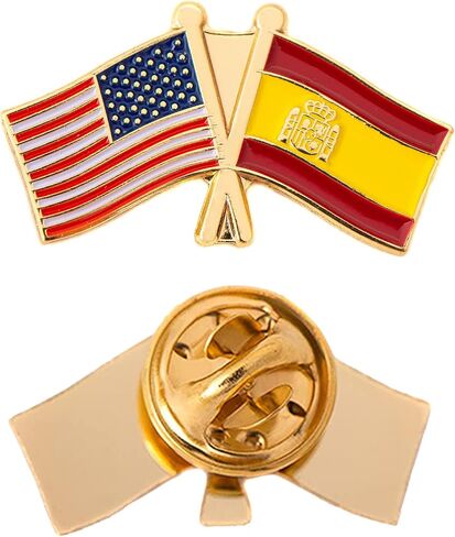 إسبانيا البلد العلم المزدوج المينا مع الولايات المتحدة الأمريكية قبعة تذكارية للرجال النساء الوطنية الإسبانية (العلم المزدوج دبوس) in Saudi Arabia